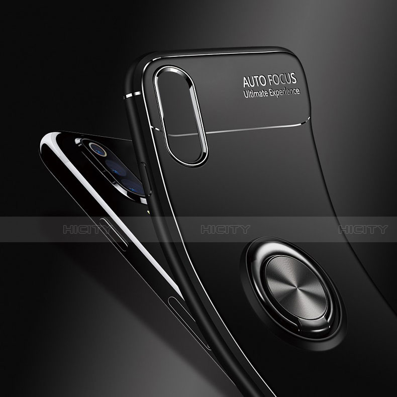 Silikon Hülle Handyhülle Ultra Dünn Schutzhülle Tasche Silikon mit Magnetisch Fingerring Ständer für Xiaomi Mi A3 groß