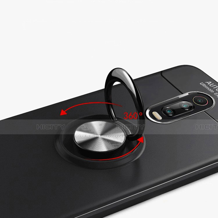 Silikon Hülle Handyhülle Ultra Dünn Schutzhülle Tasche Silikon mit Magnetisch Fingerring Ständer für Xiaomi Redmi K20 groß
