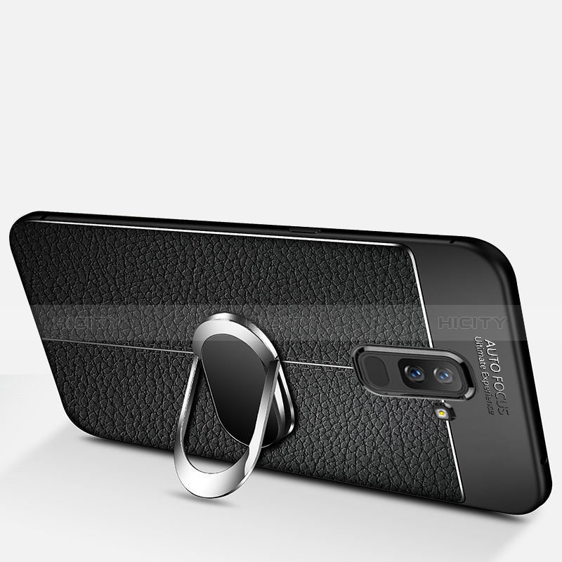 Silikon Hülle Handyhülle Ultra Dünn Schutzhülle Tasche Silikon mit Magnetisch Fingerring Ständer S01 für Samsung Galaxy A9 Star Lite groß