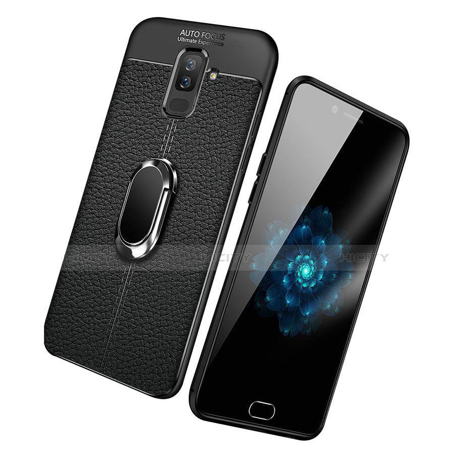 Silikon Hülle Handyhülle Ultra Dünn Schutzhülle Tasche Silikon mit Magnetisch Fingerring Ständer S01 für Samsung Galaxy A9 Star Lite groß