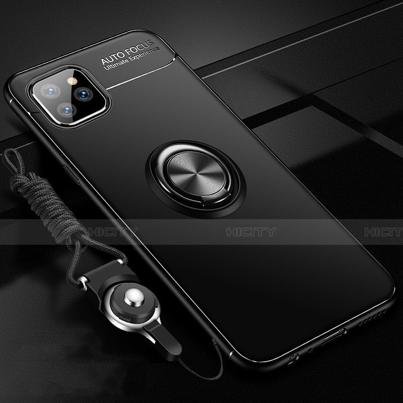 Silikon Hülle Handyhülle Ultra Dünn Schutzhülle Tasche Silikon mit Magnetisch Fingerring Ständer T01 für Apple iPhone 11 Pro groß