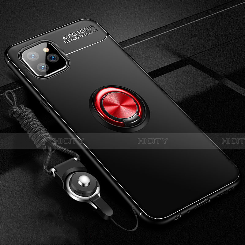Silikon Hülle Handyhülle Ultra Dünn Schutzhülle Tasche Silikon mit Magnetisch Fingerring Ständer T01 für Apple iPhone 11 Pro Max