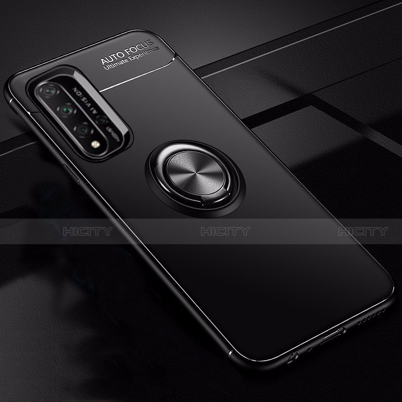 Silikon Hülle Handyhülle Ultra Dünn Schutzhülle Tasche Silikon mit Magnetisch Fingerring Ständer T01 für Huawei Honor 20S groß