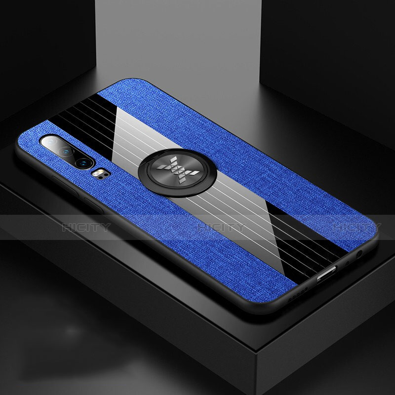 Silikon Hülle Handyhülle Ultra Dünn Schutzhülle Tasche Silikon mit Magnetisch Fingerring Ständer T01 für Huawei P30
