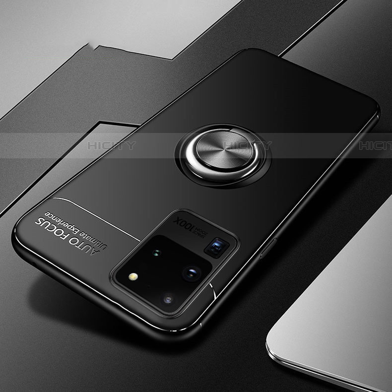 Silikon Hülle Handyhülle Ultra Dünn Schutzhülle Tasche Silikon mit Magnetisch Fingerring Ständer T01 für Samsung Galaxy S20 Ultra 5G