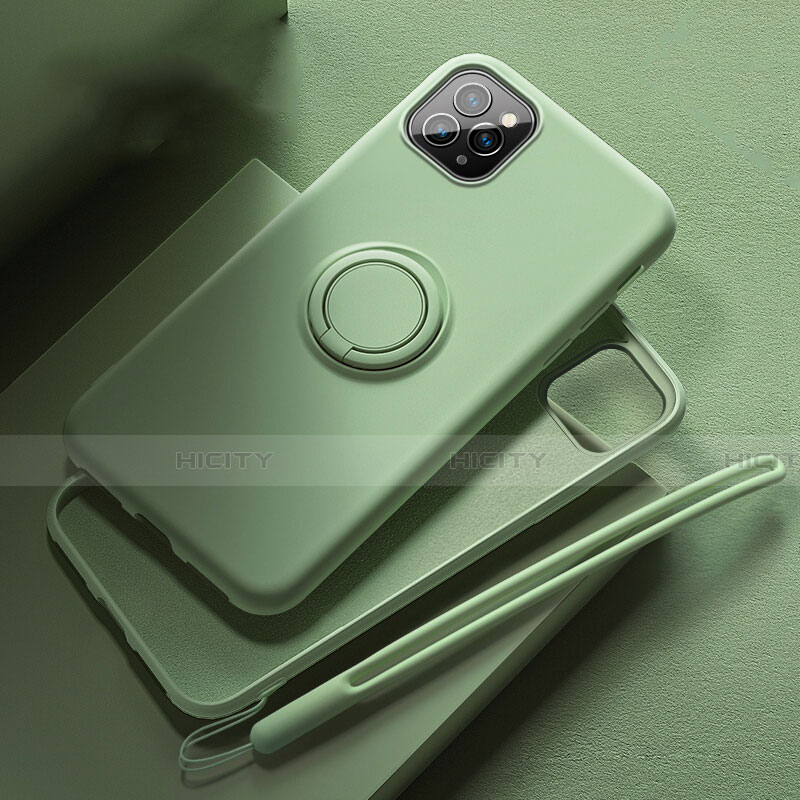 Silikon Hülle Handyhülle Ultra Dünn Schutzhülle Tasche Silikon mit Magnetisch Fingerring Ständer T02 für Apple iPhone 11 Pro groß