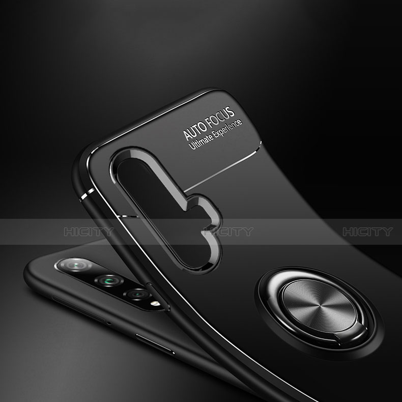 Silikon Hülle Handyhülle Ultra Dünn Schutzhülle Tasche Silikon mit Magnetisch Fingerring Ständer T02 für Huawei Nova 5T