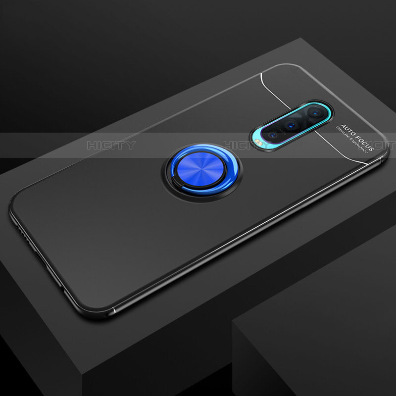 Silikon Hülle Handyhülle Ultra Dünn Schutzhülle Tasche Silikon mit Magnetisch Fingerring Ständer T02 für Oppo RX17 Pro groß