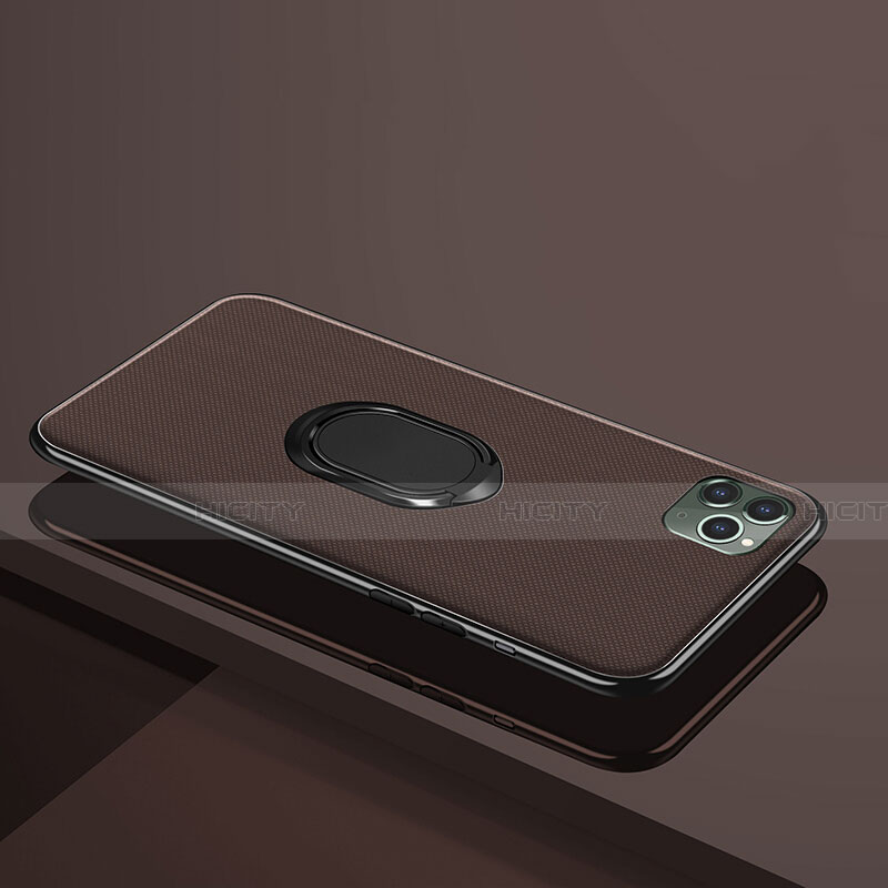 Silikon Hülle Handyhülle Ultra Dünn Schutzhülle Tasche Silikon mit Magnetisch Fingerring Ständer T04 für Apple iPhone 11 Pro groß