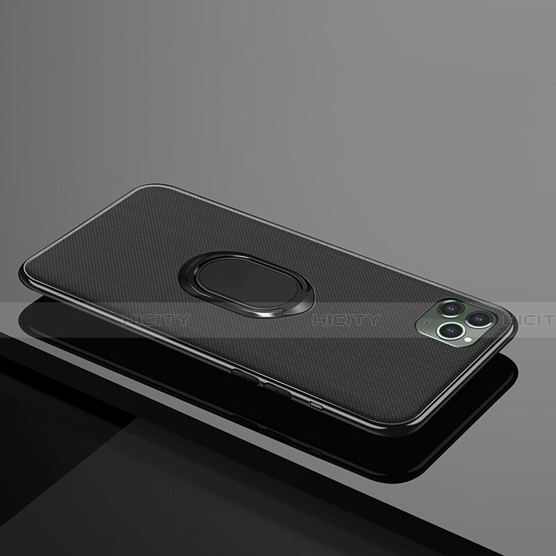 Silikon Hülle Handyhülle Ultra Dünn Schutzhülle Tasche Silikon mit Magnetisch Fingerring Ständer T04 für Apple iPhone 11 Pro