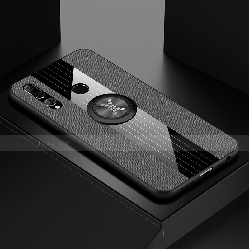 Silikon Hülle Handyhülle Ultra Dünn Schutzhülle Tasche Silikon mit Magnetisch Fingerring Ständer T04 für Huawei Honor 20i