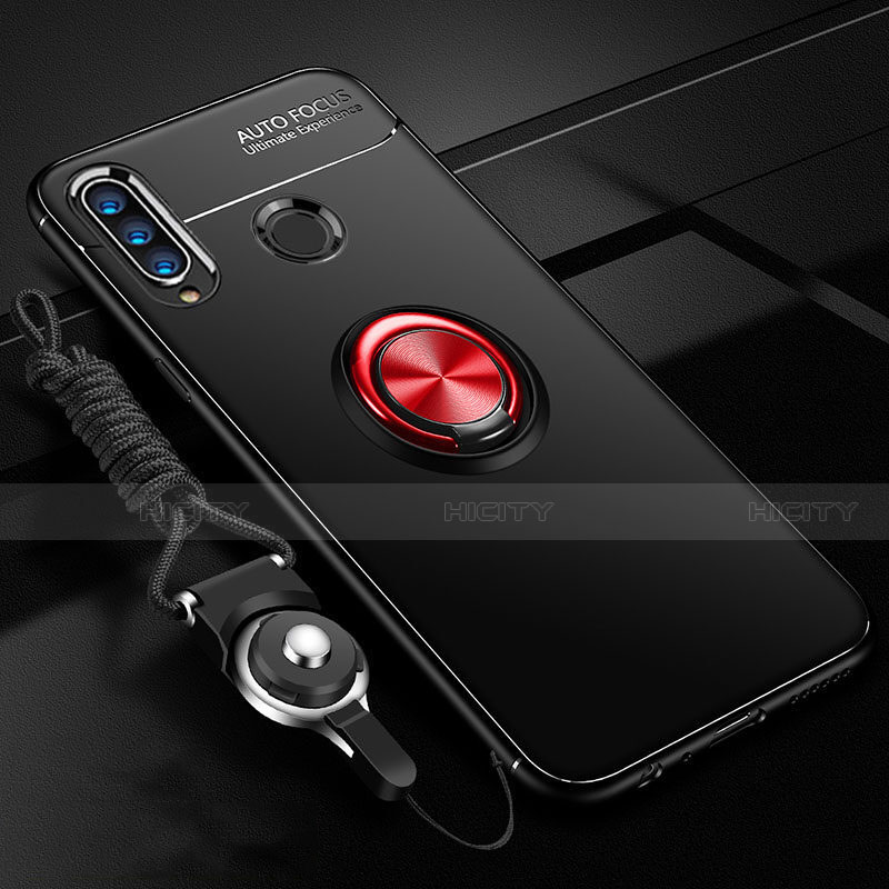 Silikon Hülle Handyhülle Ultra Dünn Schutzhülle Tasche Silikon mit Magnetisch Fingerring Ständer T05 für Huawei Honor 20 Lite