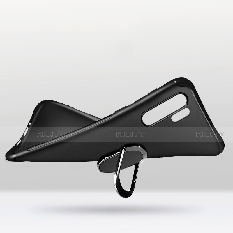 Silikon Hülle Handyhülle Ultra Dünn Schutzhülle Tasche Silikon mit Magnetisch Fingerring Ständer T05 für Huawei P30 Pro