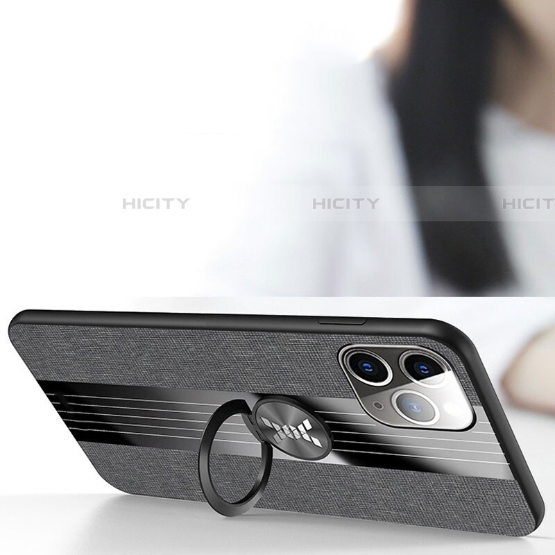 Silikon Hülle Handyhülle Ultra Dünn Schutzhülle Tasche Silikon mit Magnetisch Fingerring Ständer T06 für Apple iPhone 11 Pro Max
