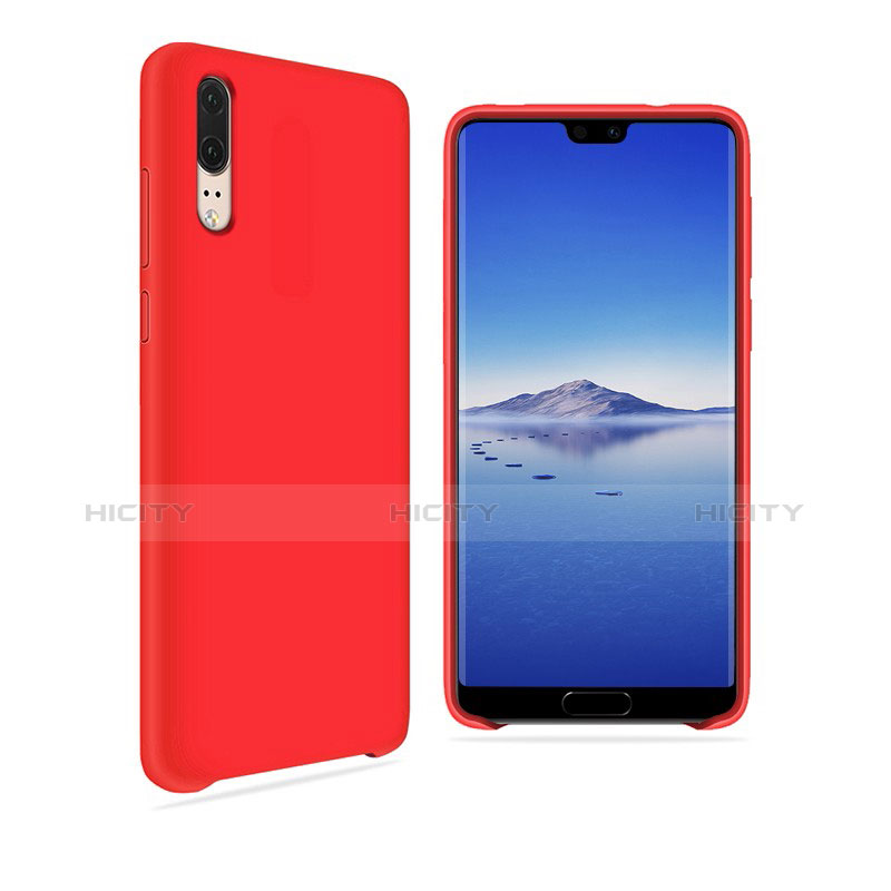 Silikon Hülle Handyhülle Ultra Dünn Schutzhülle Tasche Vorder und Rückseite 360 Grad für Huawei P20 Rot