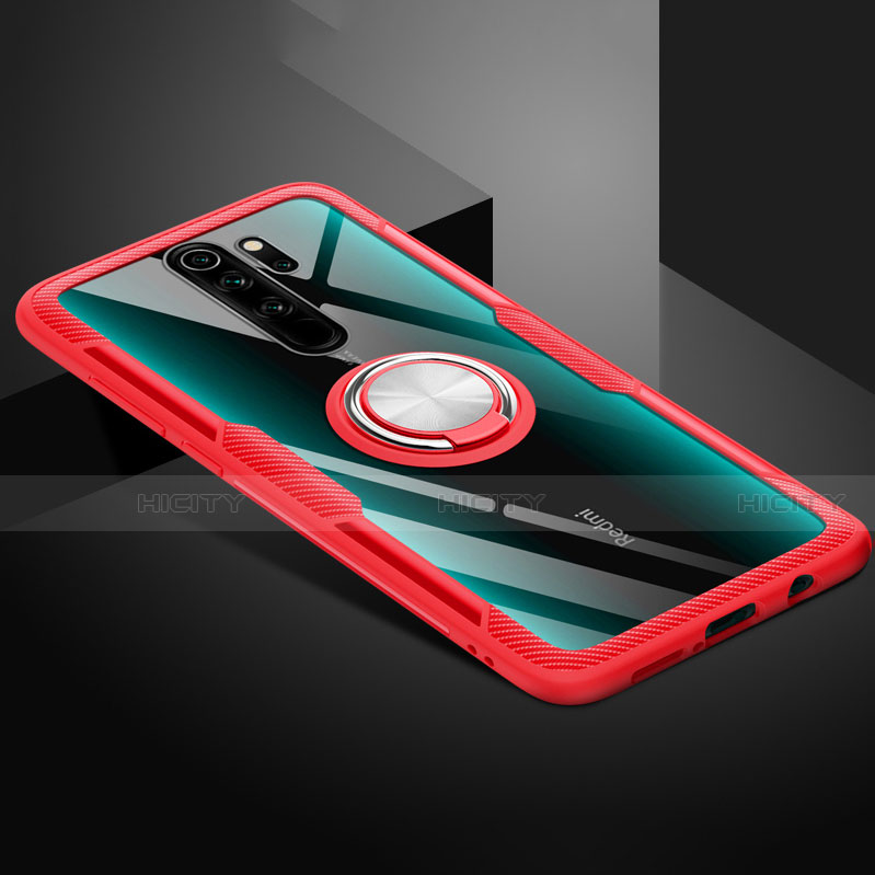 Silikon Hülle Handyhülle Ultradünn Schutzhülle Flexible Tasche Durchsichtig Transparent mit Magnetisch Fingerring Ständer C01 für Xiaomi Redmi Note 8 Pro