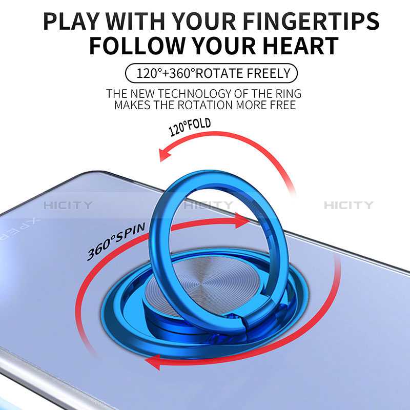 Silikon Hülle Handyhülle Ultradünn Schutzhülle Flexible Tasche Durchsichtig Transparent mit Magnetisch Fingerring Ständer für Sony Xperia 10 III
