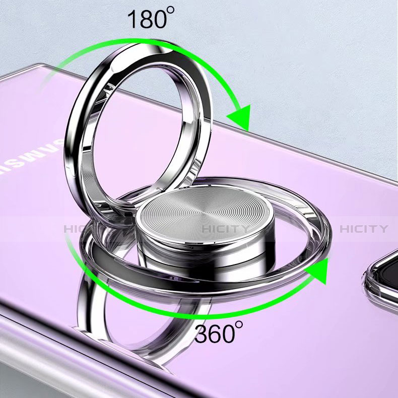 Silikon Hülle Handyhülle Ultradünn Schutzhülle Flexible Tasche Durchsichtig Transparent mit Magnetisch Fingerring Ständer N02 für Samsung Galaxy Note 20 Ultra 5G