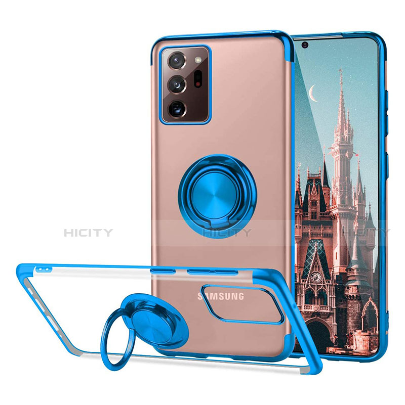 Silikon Hülle Handyhülle Ultradünn Schutzhülle Flexible Tasche Durchsichtig Transparent mit Magnetisch Fingerring Ständer S01 für Samsung Galaxy Note 20 Ultra 5G