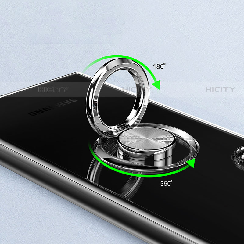 Silikon Hülle Handyhülle Ultradünn Schutzhülle Flexible Tasche Durchsichtig Transparent mit Magnetisch Fingerring Ständer S05 für Samsung Galaxy S23 Ultra 5G