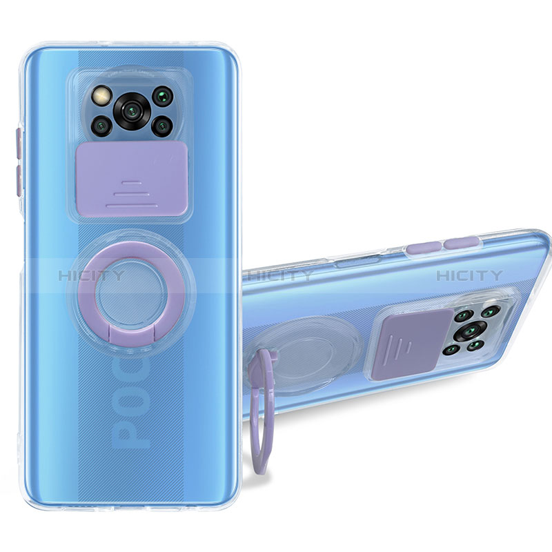 Silikon Hülle Handyhülle Ultradünn Schutzhülle Flexible Tasche Durchsichtig Transparent mit Ständer MJ1 für Xiaomi Poco X3 Pro