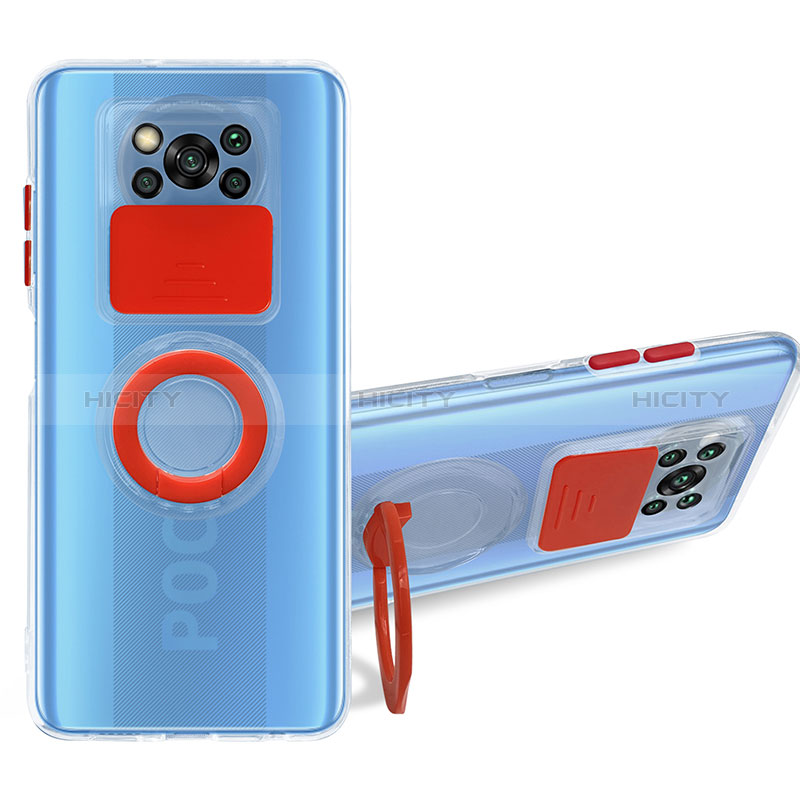 Silikon Hülle Handyhülle Ultradünn Schutzhülle Flexible Tasche Durchsichtig Transparent mit Ständer MJ1 für Xiaomi Poco X3 Pro