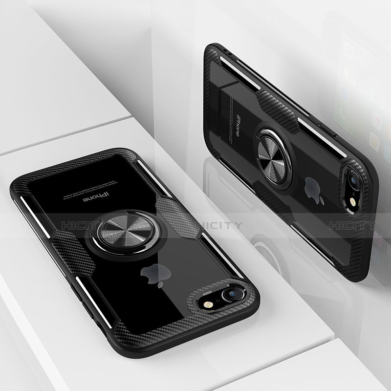 Silikon Hülle Handyhülle Ultradünn Schutzhülle Tasche Durchsichtig Transparent mit Fingerring Ständer R01 für Apple iPhone 6 groß