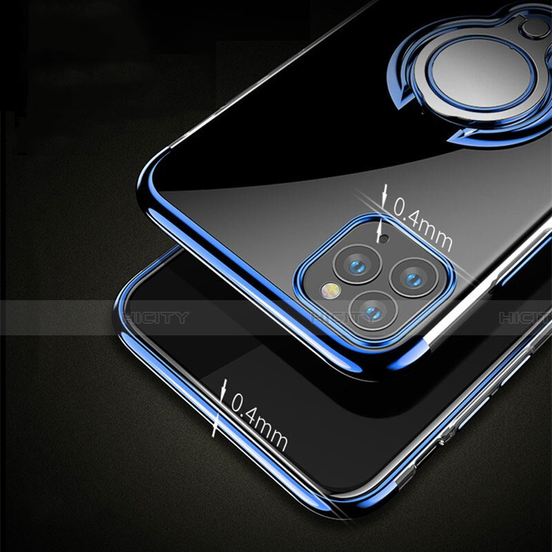 Silikon Hülle Handyhülle Ultradünn Schutzhülle Tasche Durchsichtig Transparent mit Magnetisch Fingerring Ständer C01 für Apple iPhone 11 Pro groß