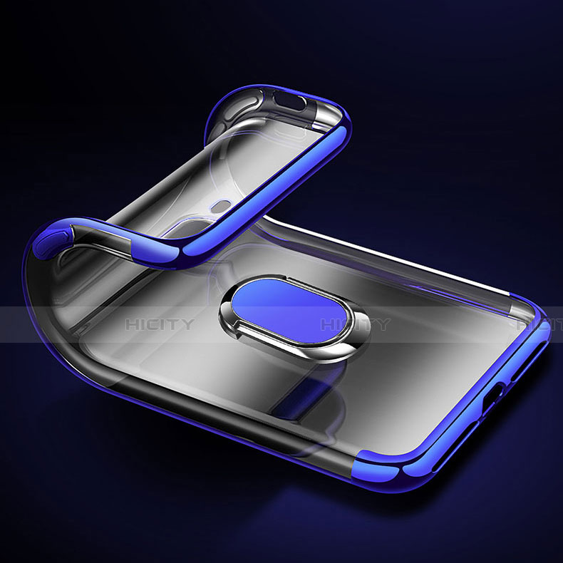 Silikon Hülle Handyhülle Ultradünn Schutzhülle Tasche Durchsichtig Transparent mit Magnetisch Fingerring Ständer C01 für Oppo R17 Neo groß
