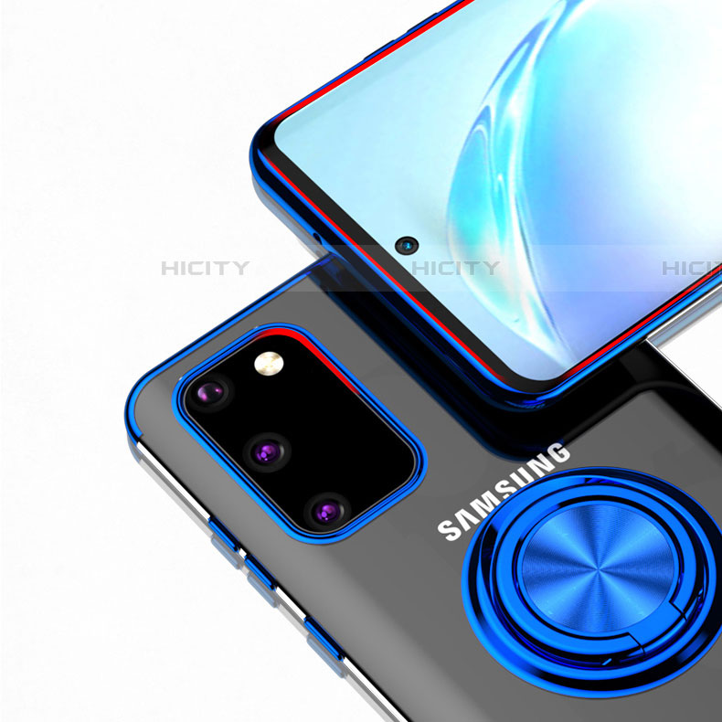 Silikon Hülle Handyhülle Ultradünn Schutzhülle Tasche Durchsichtig Transparent mit Magnetisch Fingerring Ständer C01 für Samsung Galaxy S20