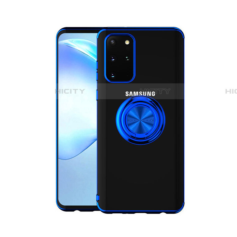 Silikon Hülle Handyhülle Ultradünn Schutzhülle Tasche Durchsichtig Transparent mit Magnetisch Fingerring Ständer C01 für Samsung Galaxy S20 Plus 5G groß