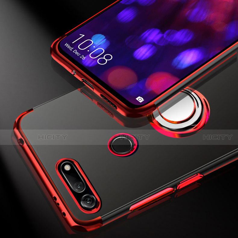 Silikon Hülle Handyhülle Ultradünn Schutzhülle Tasche Durchsichtig Transparent mit Magnetisch Fingerring Ständer C03 für Huawei Honor V20 groß