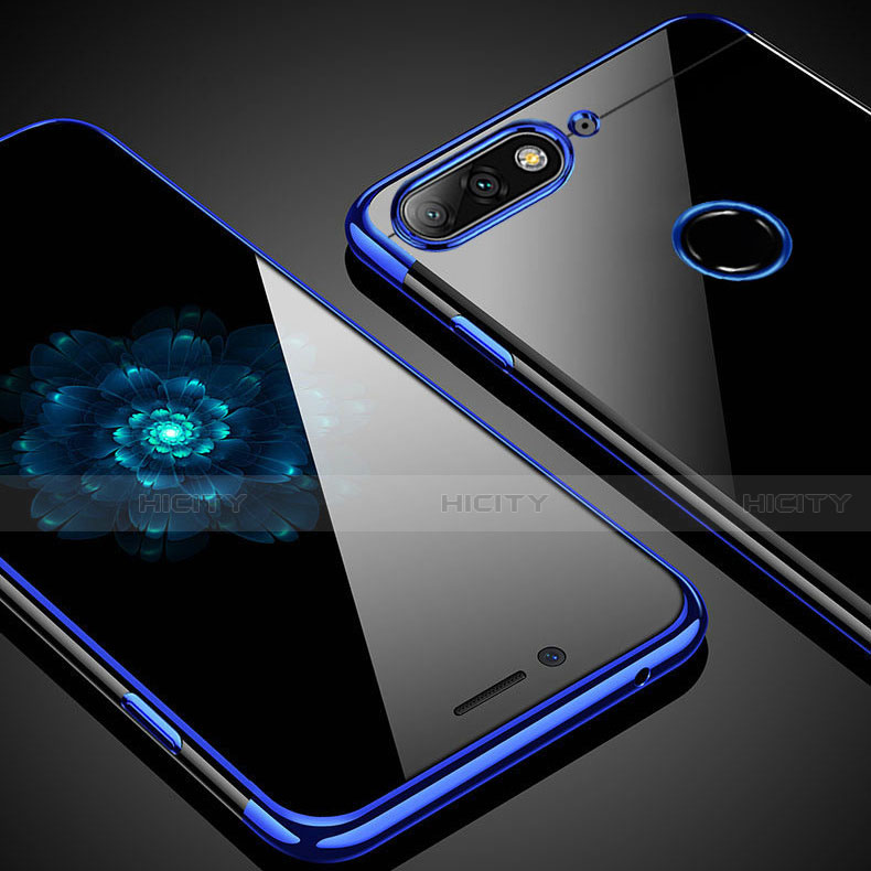 Silikon Hülle Handyhülle Ultradünn Schutzhülle Tasche Durchsichtig Transparent mit Magnetisch Fingerring Ständer S01 für Huawei Enjoy 8e groß