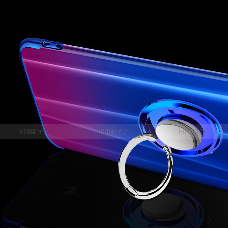Silikon Hülle Handyhülle Ultradünn Schutzhülle Tasche Durchsichtig Transparent mit Magnetisch Fingerring Ständer S01 für Oppo RX17 Neo groß