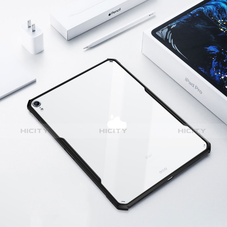 Silikon Hülle Handyhülle Ultradünn Tasche Durchsichtig Transparent für Apple iPad Pro 12.9 (2018) Schwarz Plus