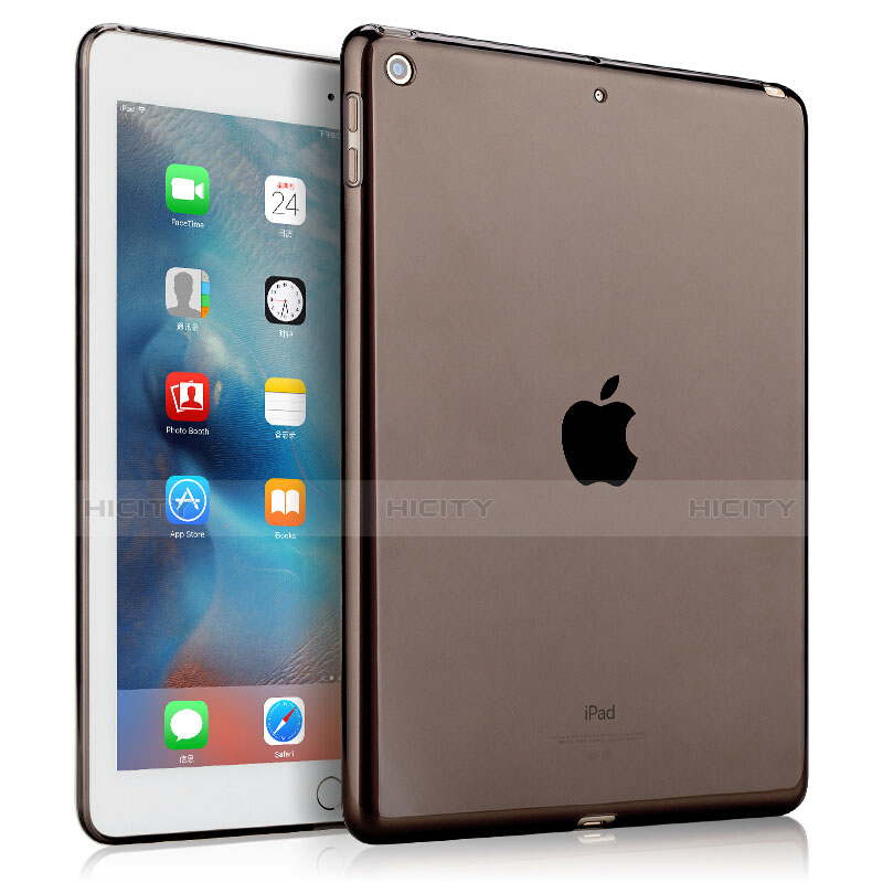 Silikon Hülle Handyhülle Ultradünn Tasche Durchsichtig Transparent für Apple New iPad 9.7 (2017) Grau Plus