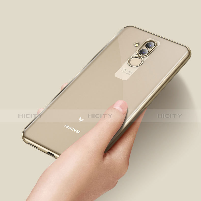 Silikon Hülle Handyhülle Ultradünn Tasche Durchsichtig Transparent für Huawei Mate 20 Lite Gold groß