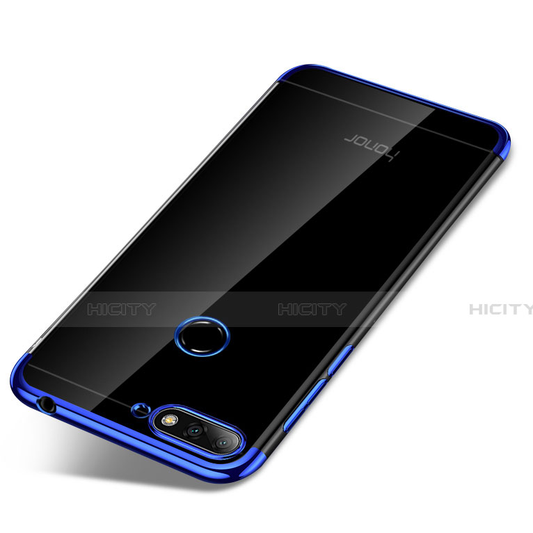 Silikon Hülle Handyhülle Ultradünn Tasche Durchsichtig Transparent für Huawei Y6 (2018) Blau groß
