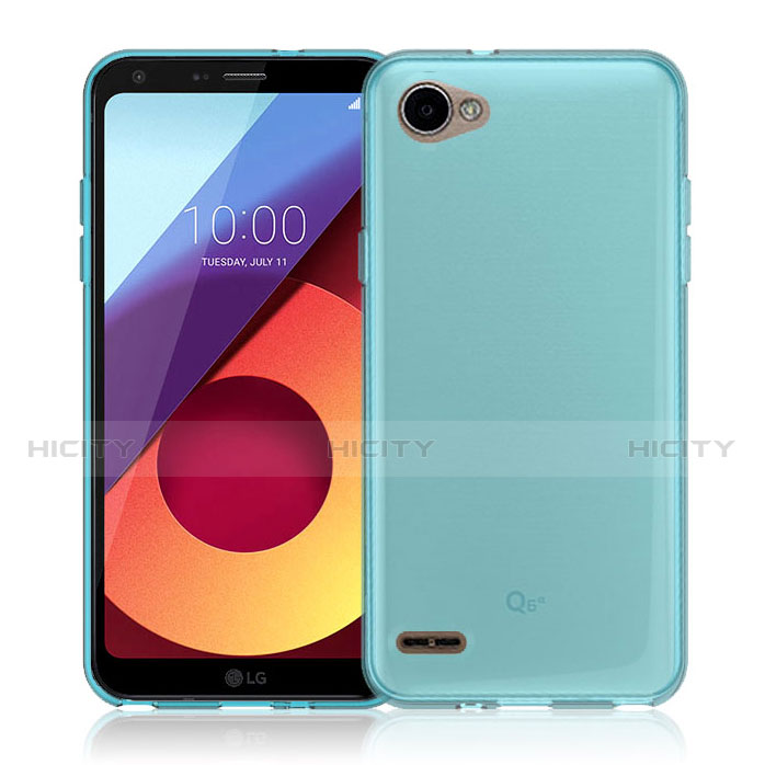 Silikon Hülle Handyhülle Ultradünn Tasche Durchsichtig Transparent für LG Q6 Blau