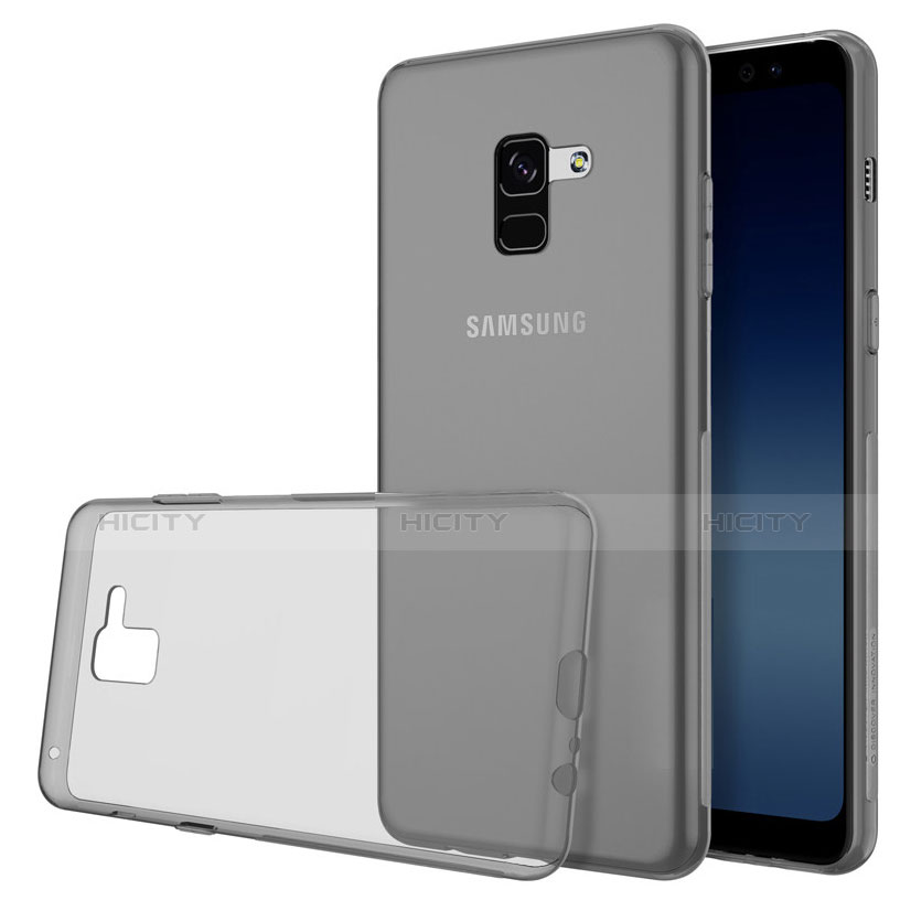 Silikon Hülle Handyhülle Ultradünn Tasche Durchsichtig Transparent für Samsung Galaxy A8 (2018) A530F Grau Plus