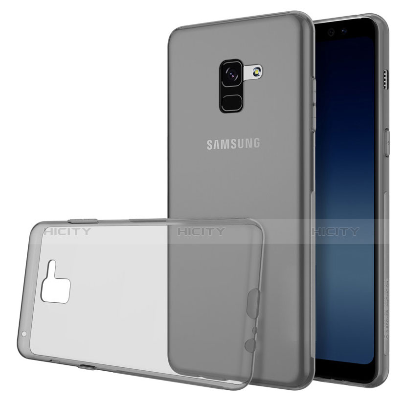 Silikon Hülle Handyhülle Ultradünn Tasche Durchsichtig Transparent für Samsung Galaxy A8 (2018) Duos A530F Grau Plus