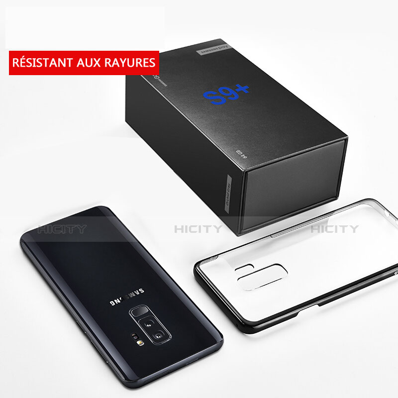 Silikon Hülle Handyhülle Ultradünn Tasche Durchsichtig Transparent für Samsung Galaxy S9 Plus Schwarz groß