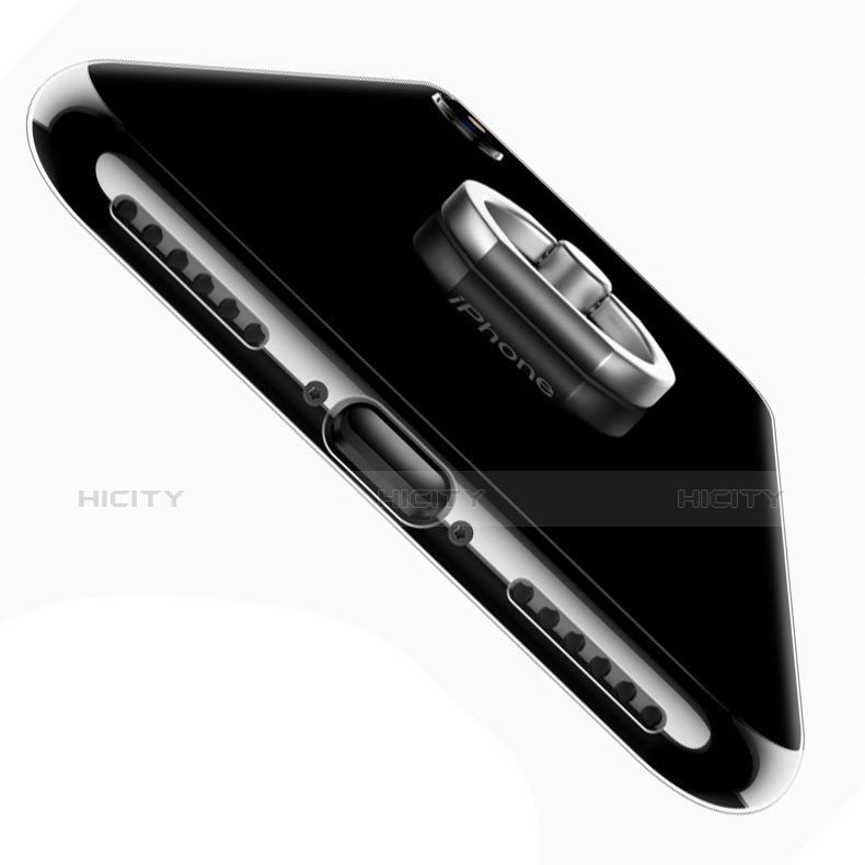 Silikon Hülle Handyhülle Ultradünn Tasche Durchsichtig Transparent mit Fingerring Ständer für Apple iPhone Xs Klar groß