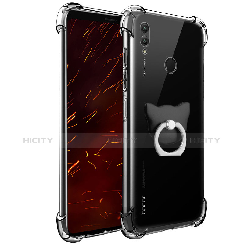Silikon Hülle Handyhülle Ultradünn Tasche Durchsichtig Transparent mit Fingerring Ständer für Huawei Honor Note 10 Klar Plus