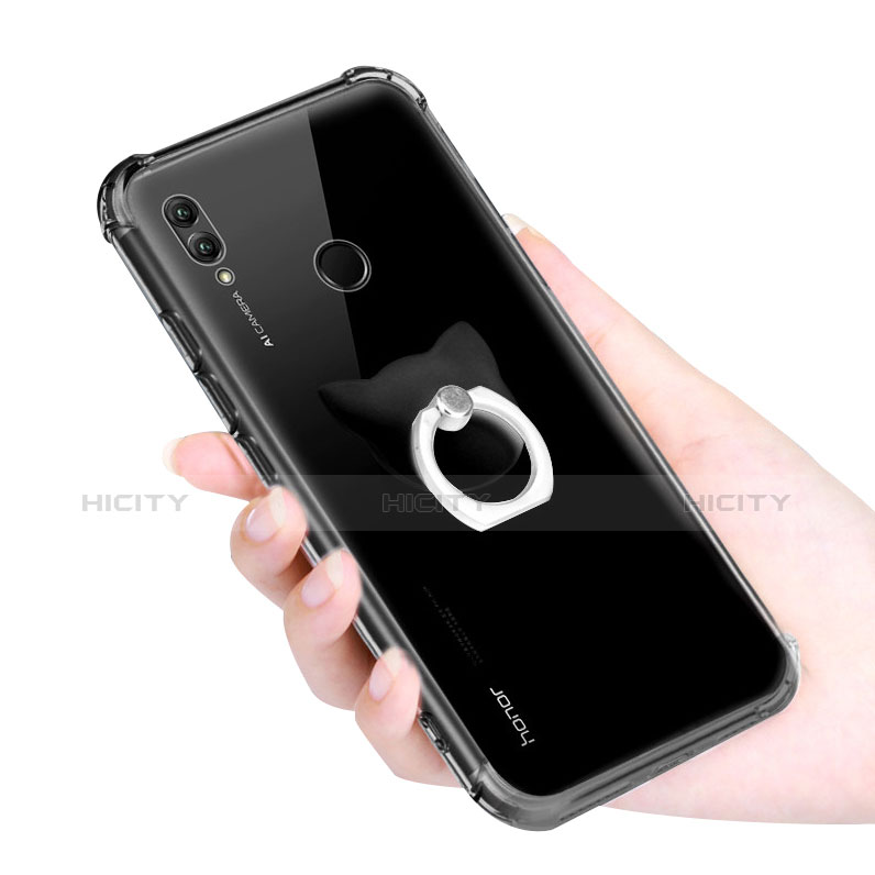 Silikon Hülle Handyhülle Ultradünn Tasche Durchsichtig Transparent mit Fingerring Ständer für Huawei Honor Note 10 Klar groß