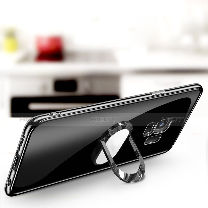 Silikon Hülle Handyhülle Ultradünn Tasche Durchsichtig Transparent mit Fingerring Ständer für Samsung Galaxy S9 Klar groß