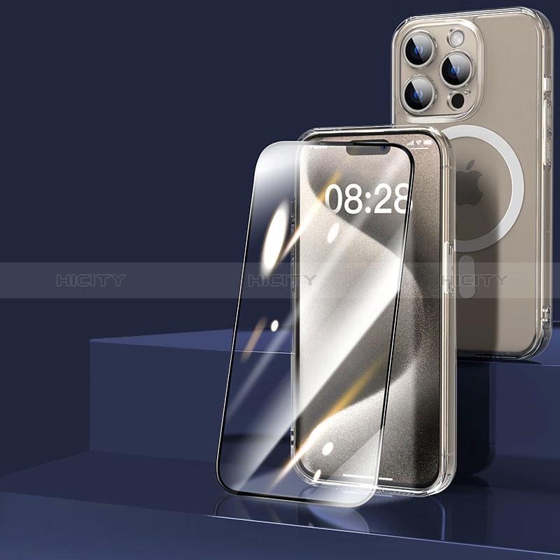 Silikon Hülle Handyhülle Ultradünn Tasche Durchsichtig Transparent mit Mag-Safe Magnetic Magnetisch und Schutzfolie für Apple iPhone 13 Pro Max Klar