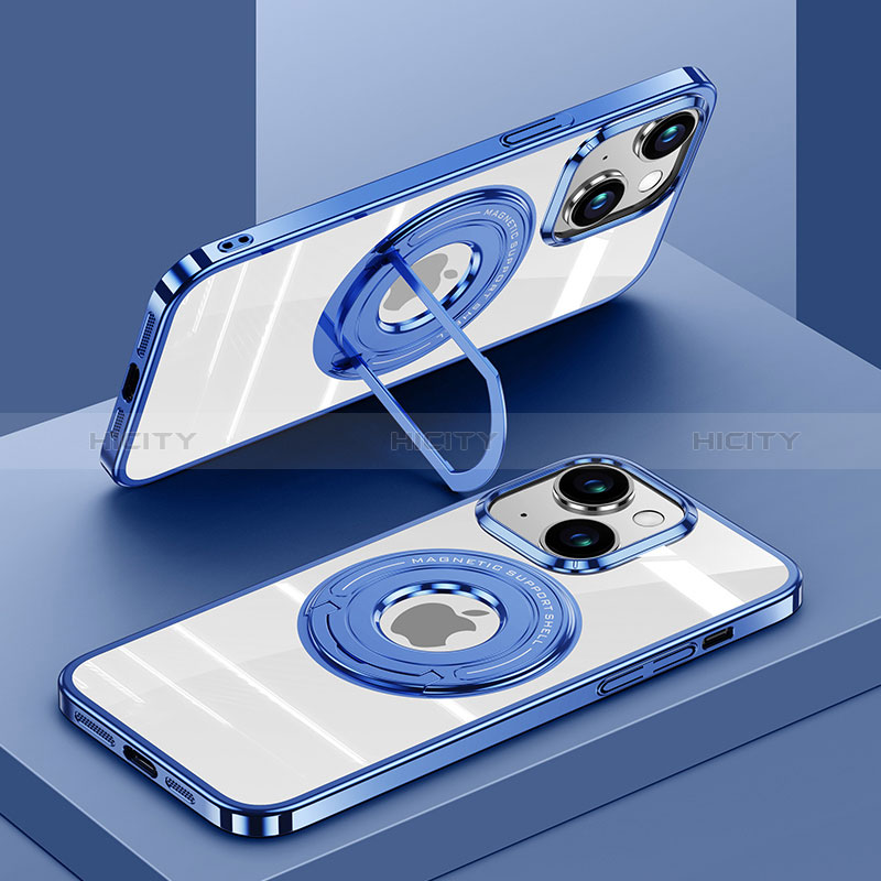 Silikon Hülle Handyhülle Ultradünn Tasche mit Mag-Safe Magnetic Magnetisch Durchsichtig Transparent AC1 für Apple iPhone 14 groß