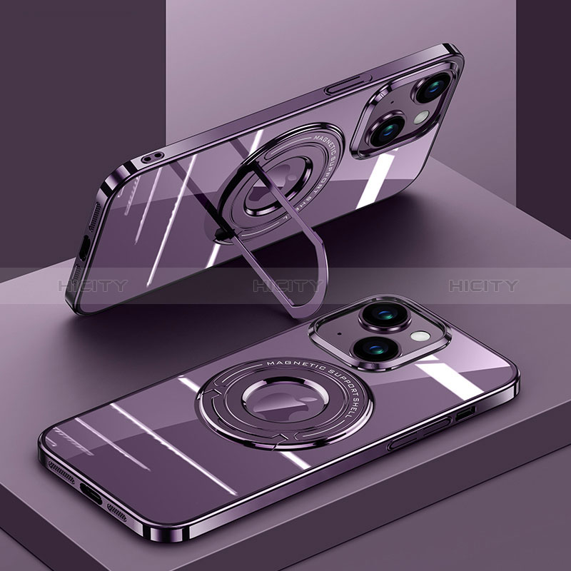 Silikon Hülle Handyhülle Ultradünn Tasche mit Mag-Safe Magnetic Magnetisch Durchsichtig Transparent AC1 für Apple iPhone 14 groß