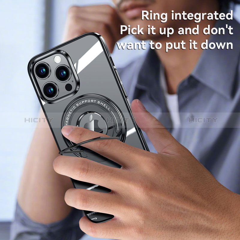 Silikon Hülle Handyhülle Ultradünn Tasche mit Mag-Safe Magnetic Magnetisch Durchsichtig Transparent AC1 für Apple iPhone 14 groß